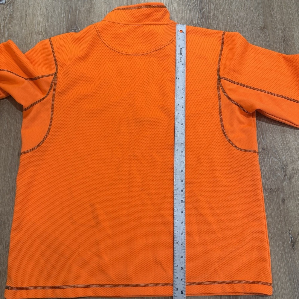 Mossy Oak Neon Orange Quarter Zip Pullover Sweater Men XL Trap Y2K Hunting Trend - Picture 11 of 12